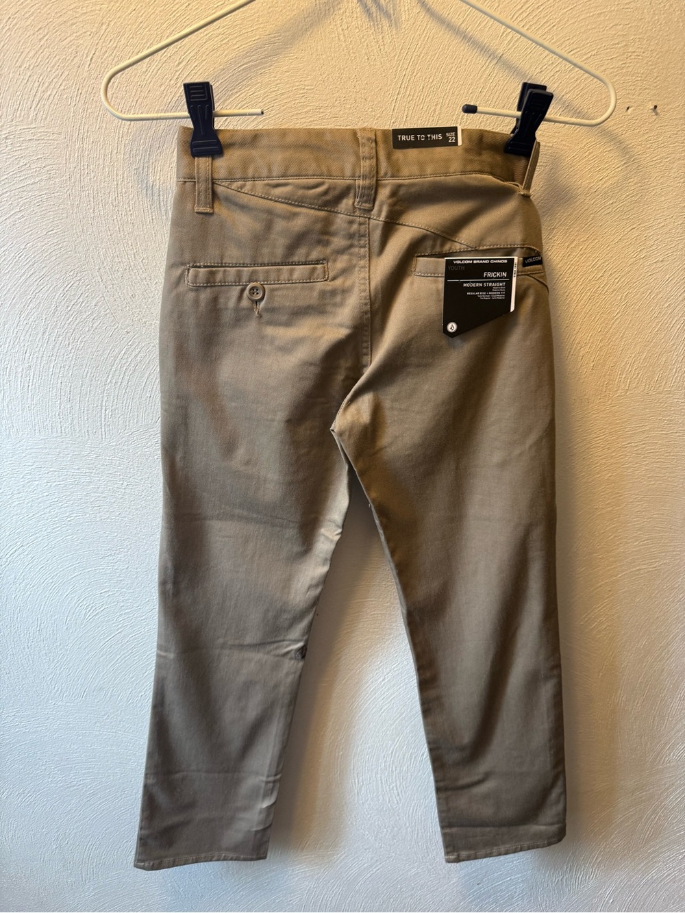 Volcom Frickin Modern Straight Khaki Chino Pants Youth Size 22 8 Slim NWT Skate - Picture 3 of 9